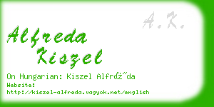 alfreda kiszel business card